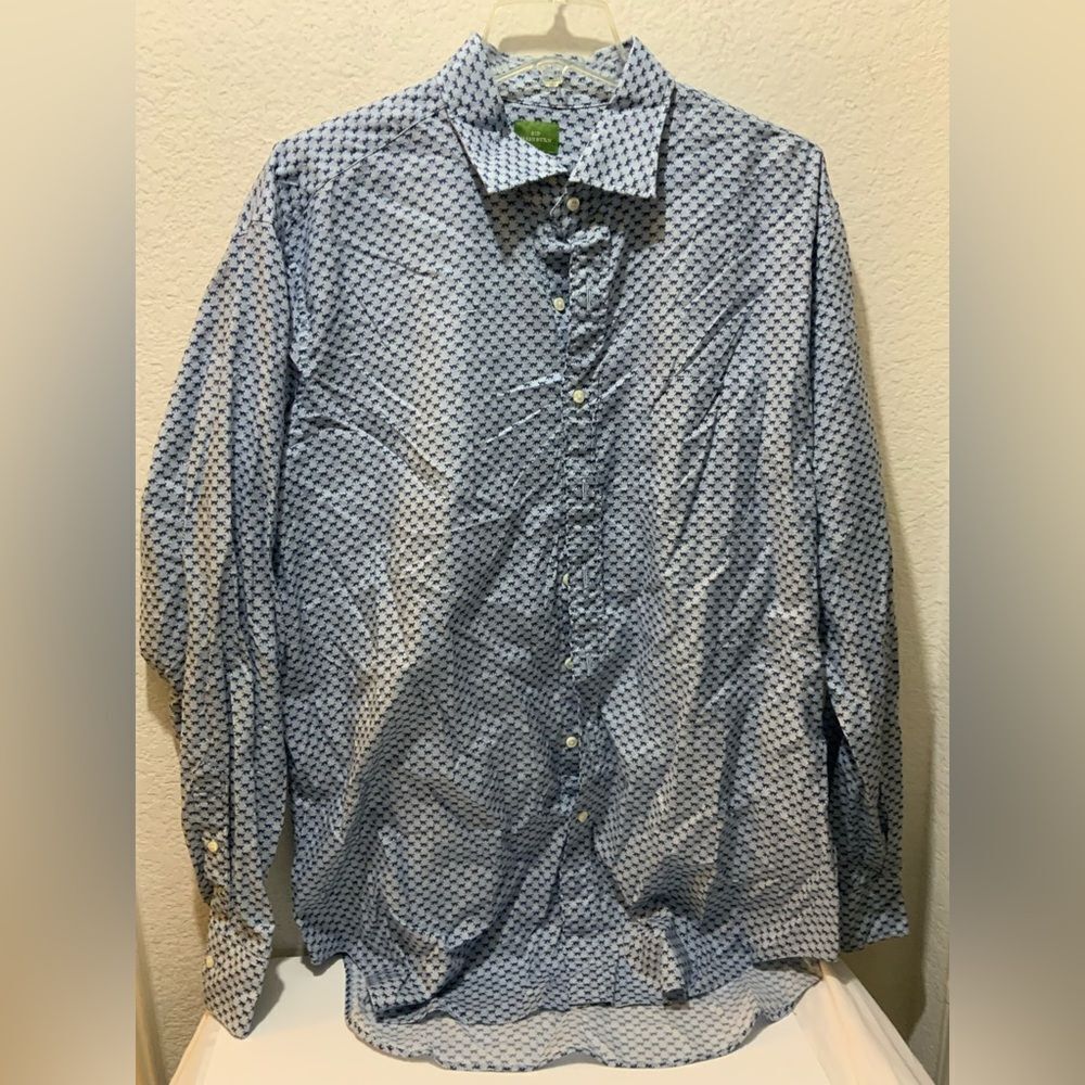 Sid Mashburn Men’s Dress Shirt Blue Button Up XL